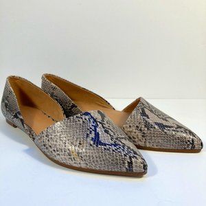 *Unworn* Sz 8 J.Crew D'Orsay Snakeskin Flats